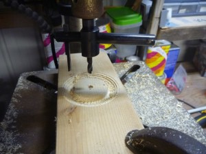 The fly cutter makes the first holes...